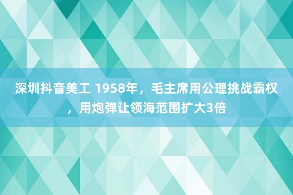 深圳抖音美工 1958年，毛主席用公理挑战霸权，用炮弹让领海范围扩大3倍