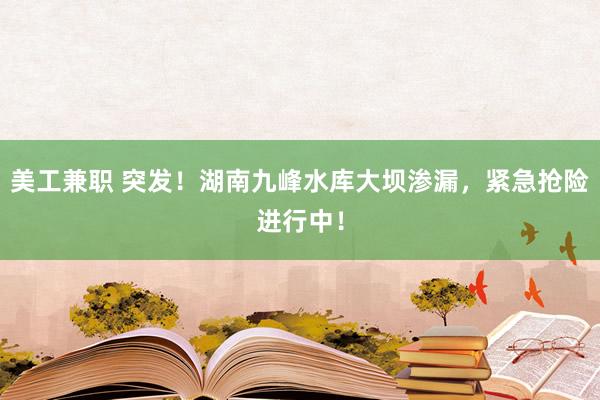 美工兼职 突发！湖南九峰水库大坝渗漏，紧急抢险进行中！