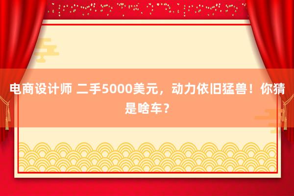 电商设计师 二手5000美元，动力依旧猛兽！你猜是啥车？