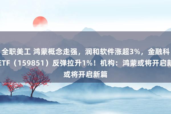 全职美工 鸿蒙概念走强，润和软件涨超3%，金融科技ETF（159851）反弹拉升1%！机构：鸿蒙或将开启新篇